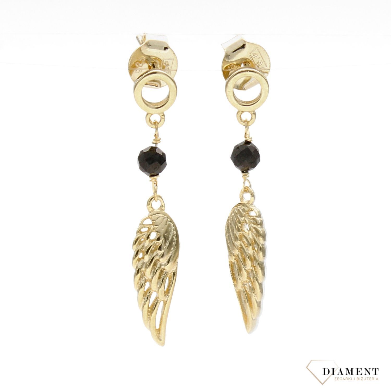 Kolczyki srebrne skrzydełka pozłacane TSK000004-86 Gold.jpg